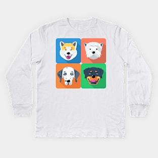 dog icon flat design Kids Long Sleeve T-Shirt